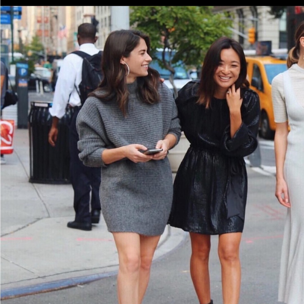 Grey oversized sweater dress